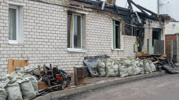 Professional Fire Damage Removal technician working in Trenton, OH